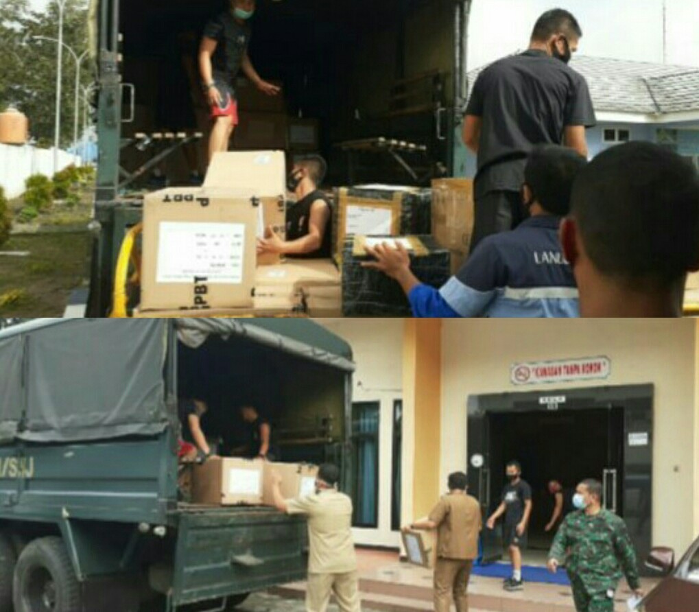 Kodam II/Sriwijaya Distribusikan APD Bantuan Panglima TNI Untuk Dinkes Prov. Sumsel