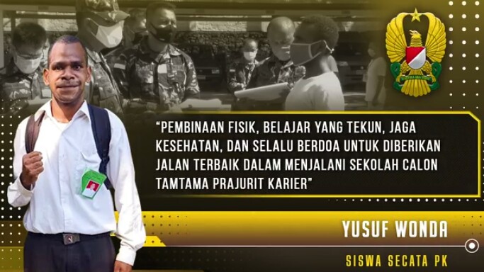 Tekad Kuat Yusuf Wonda, Berbekal Nasi dan Tahu Saat Seleksi Masuk Calon Prajurit TNI AD I TNI AD 60”