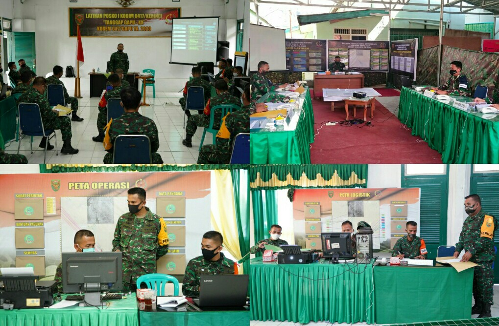 Tingkatkan Hubungan Komandan dan Staf, Kodim Kerinci Gelar Latihan Posko 1