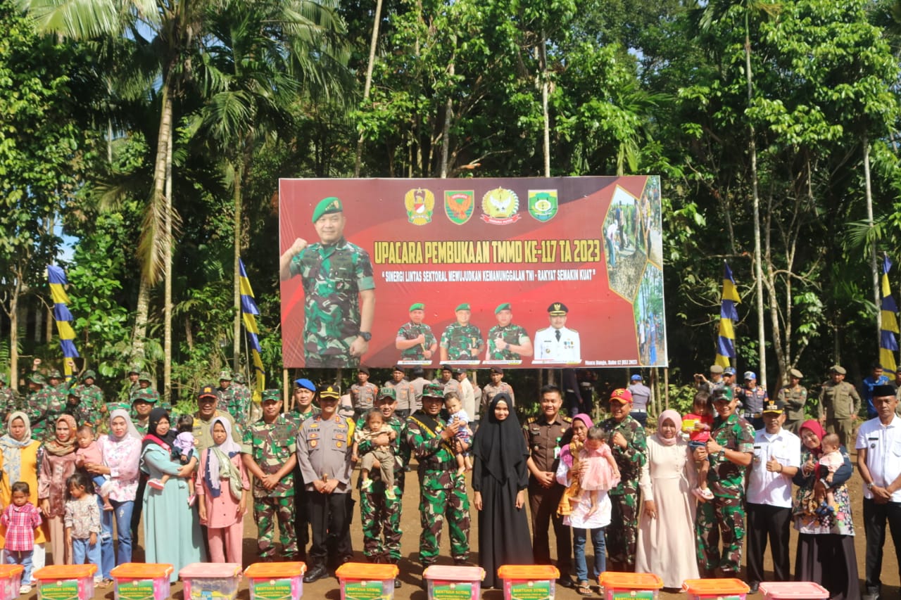 TMMD ke-117 Kodim 0416/Bute Resmi Di Buka Di Desa Talang Silungko