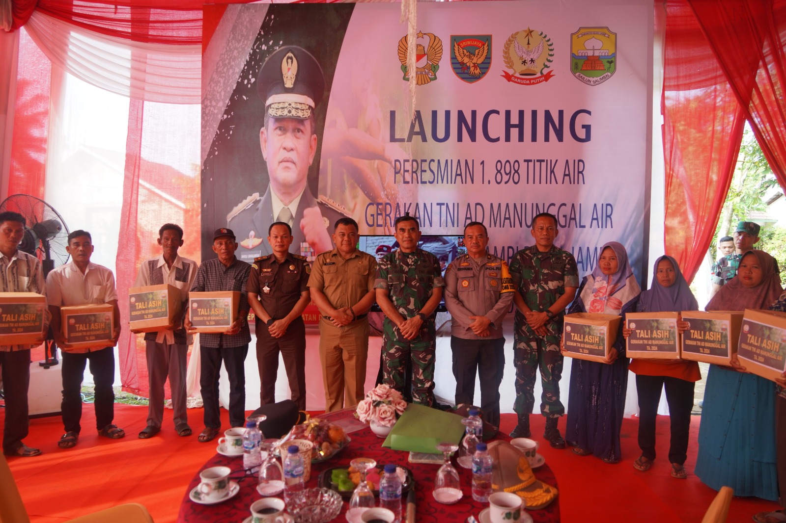 KOREM 042/GAPU IKUTI LAUNCHING PERESMIAN 1.898 TITIK SUMBER AIR BERSIH DI SELURUH INDONESIA