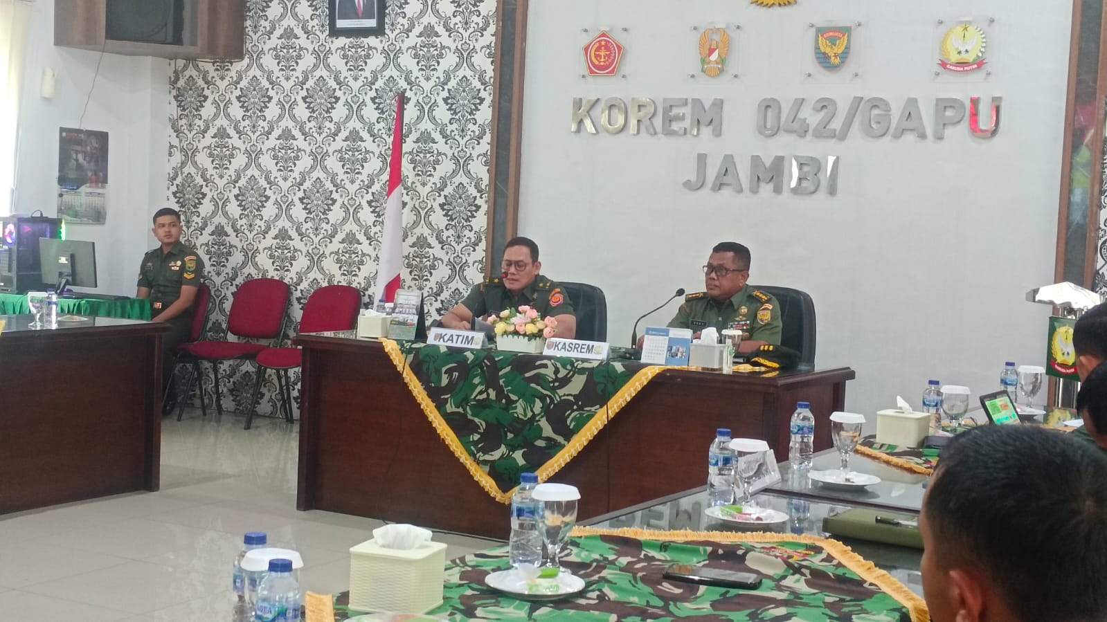 Kasrem 042/Gapu terima kunjungan Tim Puldata Sahli Bidang Ekkudag Panglima di wilayah Provinsi Jambi