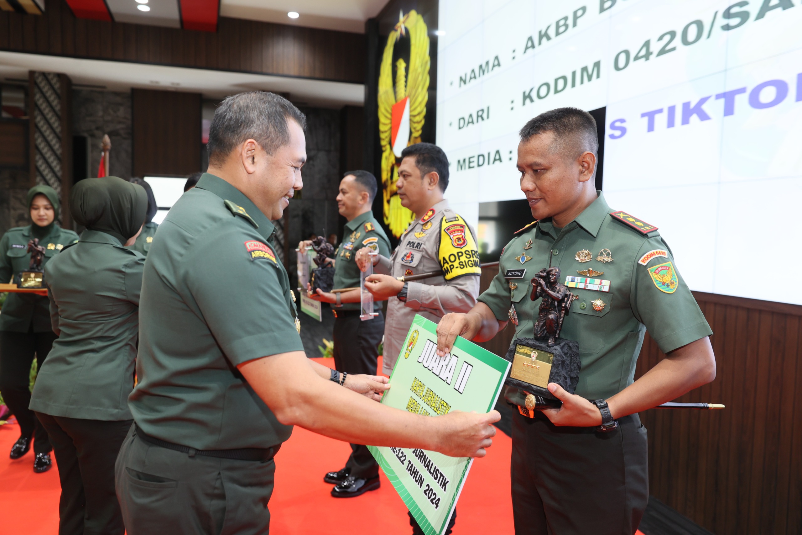 TMMD Ke-122 Tingkat Nasional, Kodim 0420/Sarko Raih 4 Piagam Juara