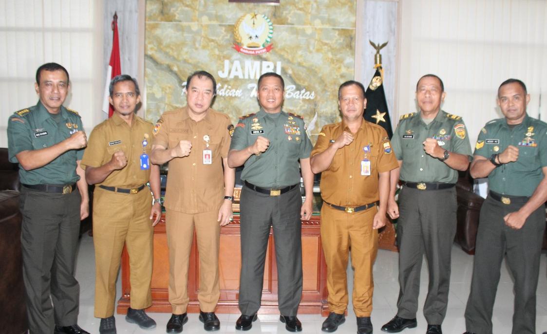 Pererat Sinergi, Danrem 042/Gapu Sambut Kepala BPSDM Provinsi Jambi.